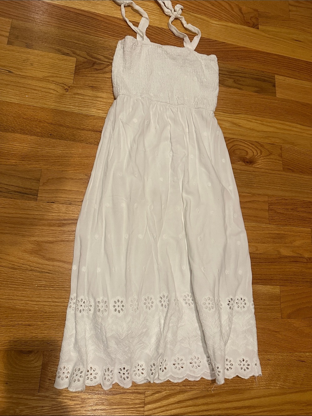 Jessica Simpson Eyelet Smocked Sundress with Tie Straps